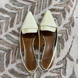 Tory Burch Cream/Yellow Women's Kitten Heels